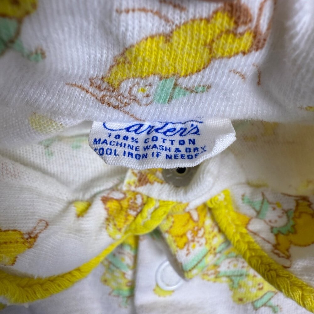 Vintage Carters Infant Baby Yellow Clown One Piece Outfit 0-3 Months - Picture 2 of 7